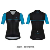 Jersey Ciclismo M/C Mujer GW Flamma Negro Turquesa